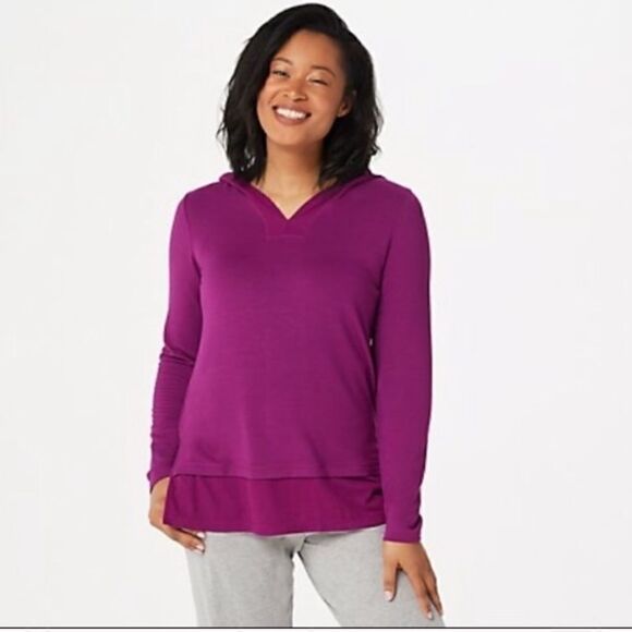 Cuddle Duds Plum Ultra Soft Comfort Hooded Tunic - Picture 1 of 4
